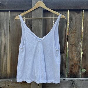 Free People Dani Ribbed Tank Top White